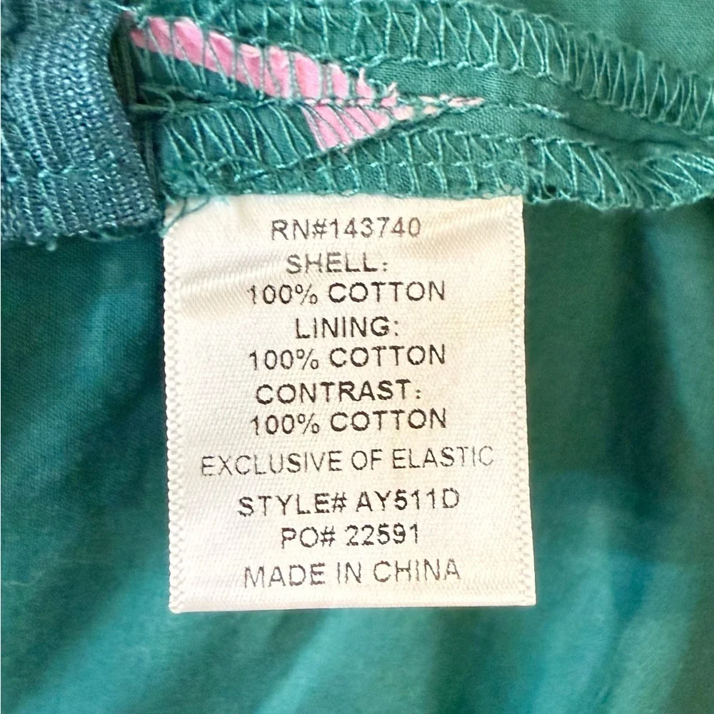 Tuckernuck Hyacinth House Arem Caftan Hunter Green and Pink Floral Size XS - Picture 12 of 13